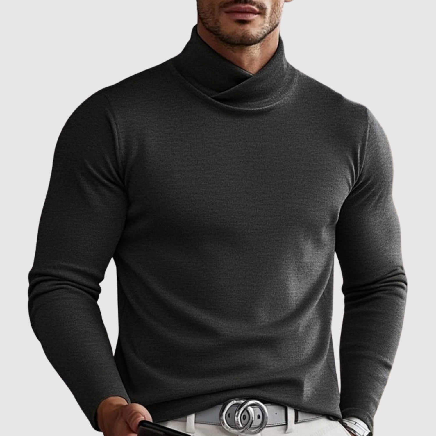 Adrian – Klasický pletený svetr s polo límcem