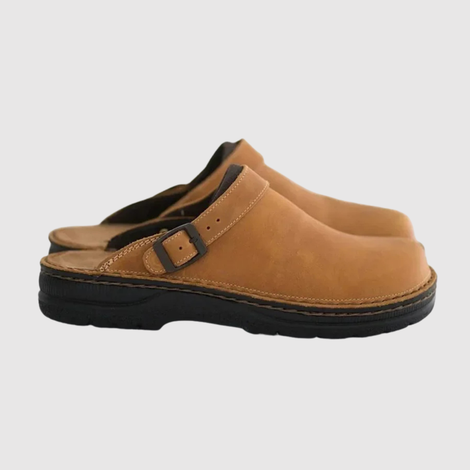 Oskar – Komfortní kožené pantofle s nastavitelným páskem