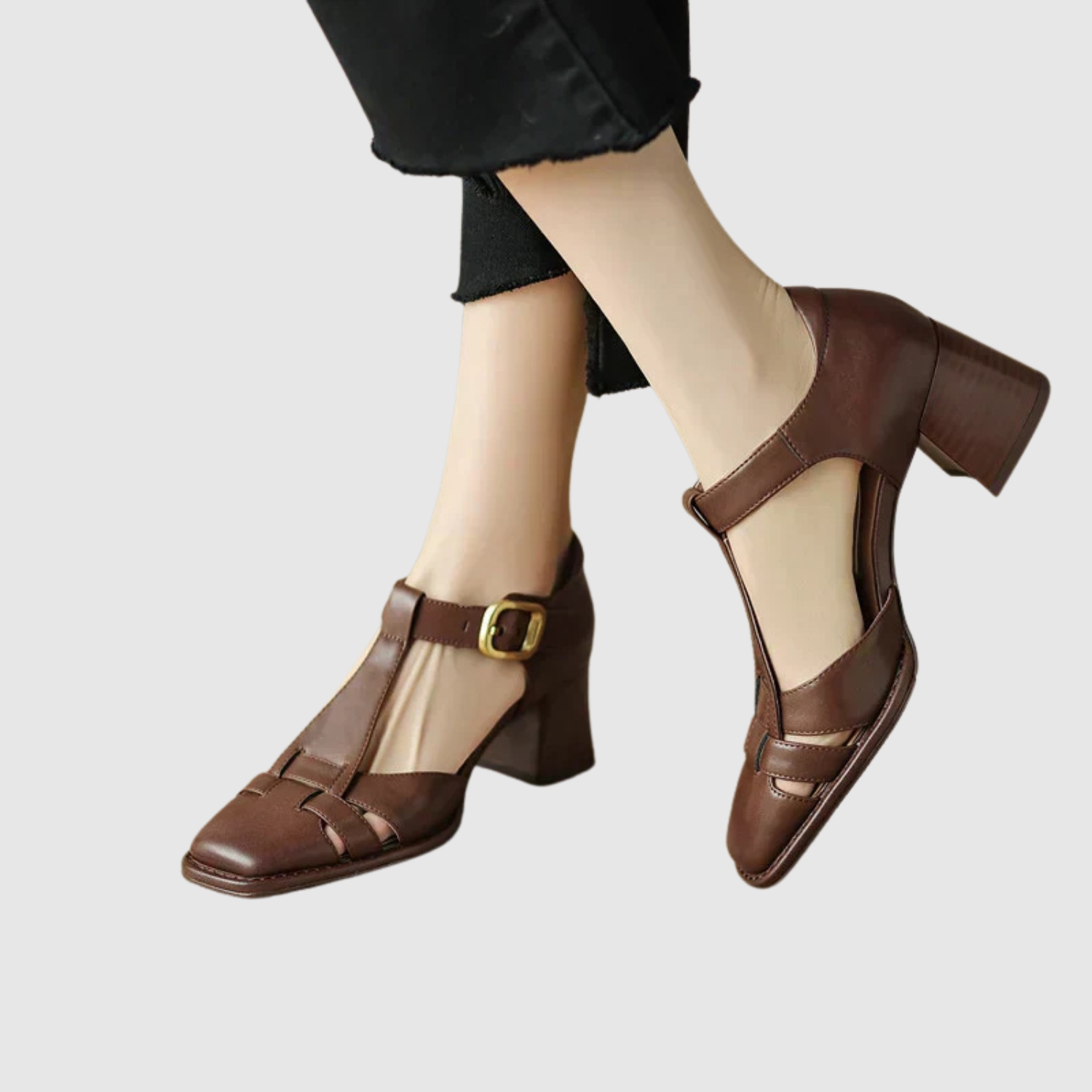 Greta – Elegantní boty s T-řemínkem a středním podpatkem