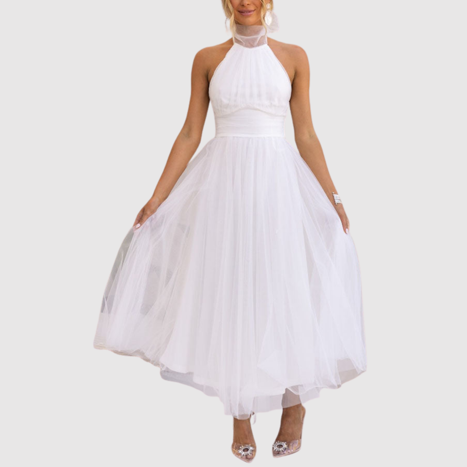 Eliška – Elegantní tylové šaty s lehkým spadením