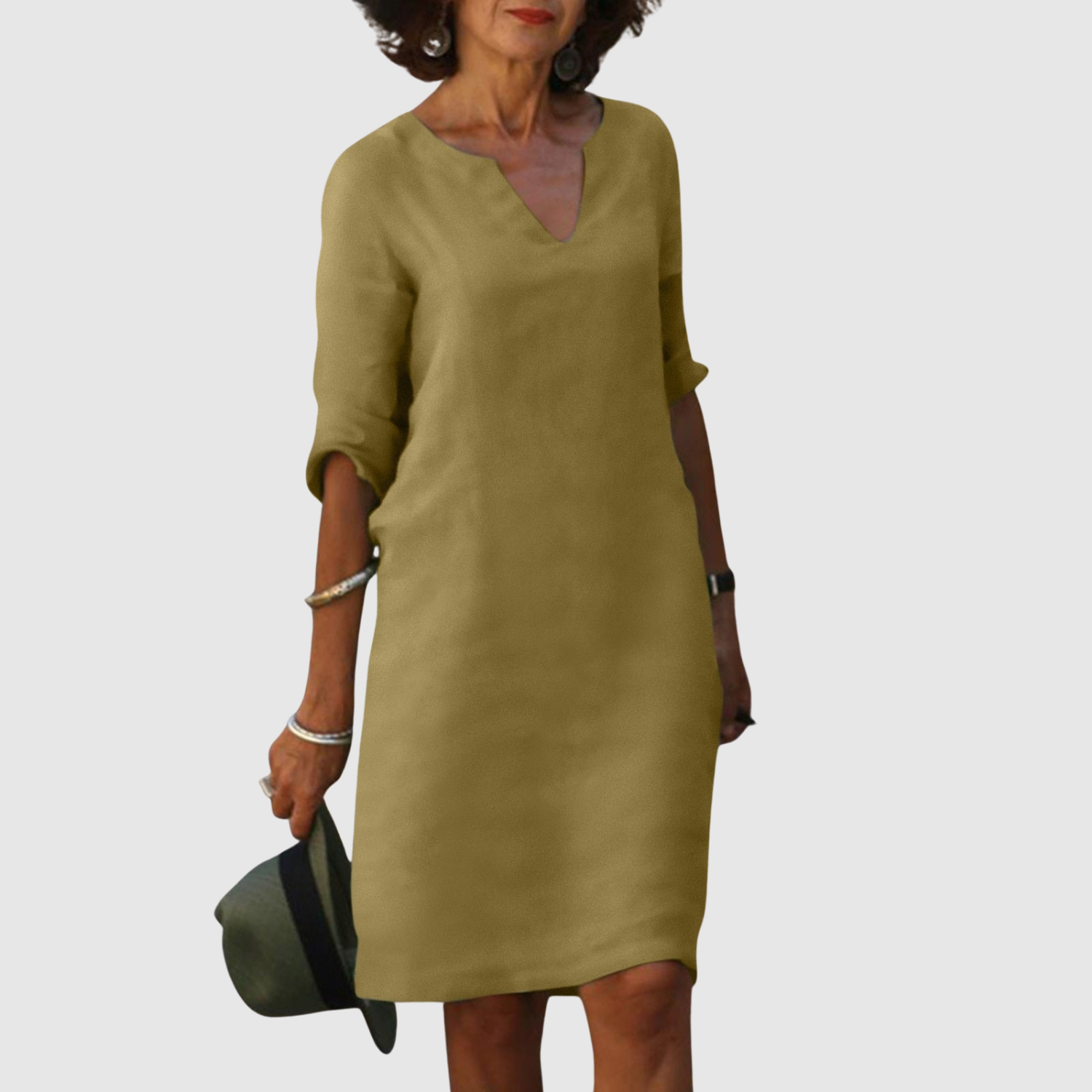 Eliška – Klasické každodenní šaty s lněným vzhledem