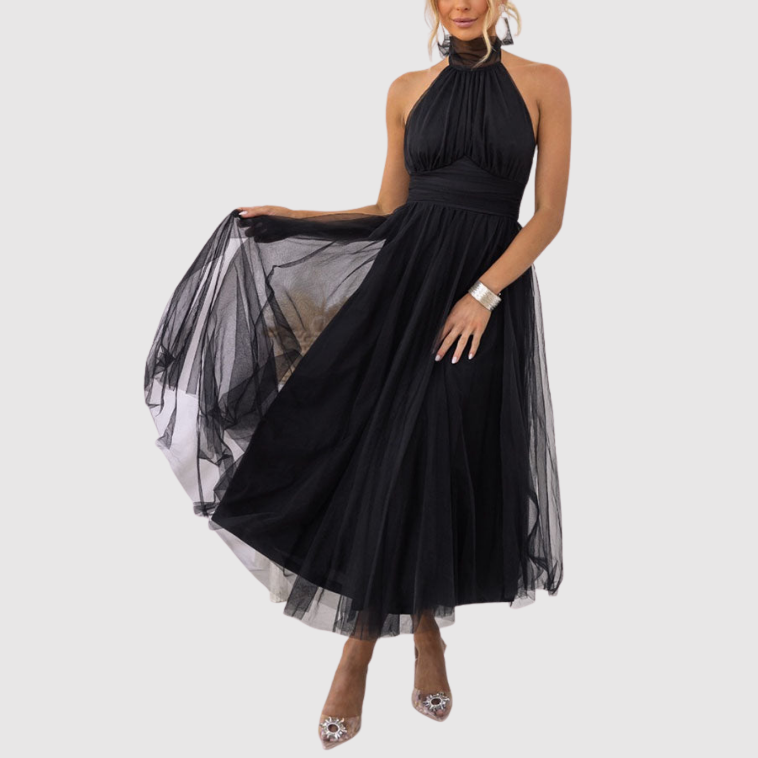 Eliška – Elegantní tylové šaty s lehkým spadením