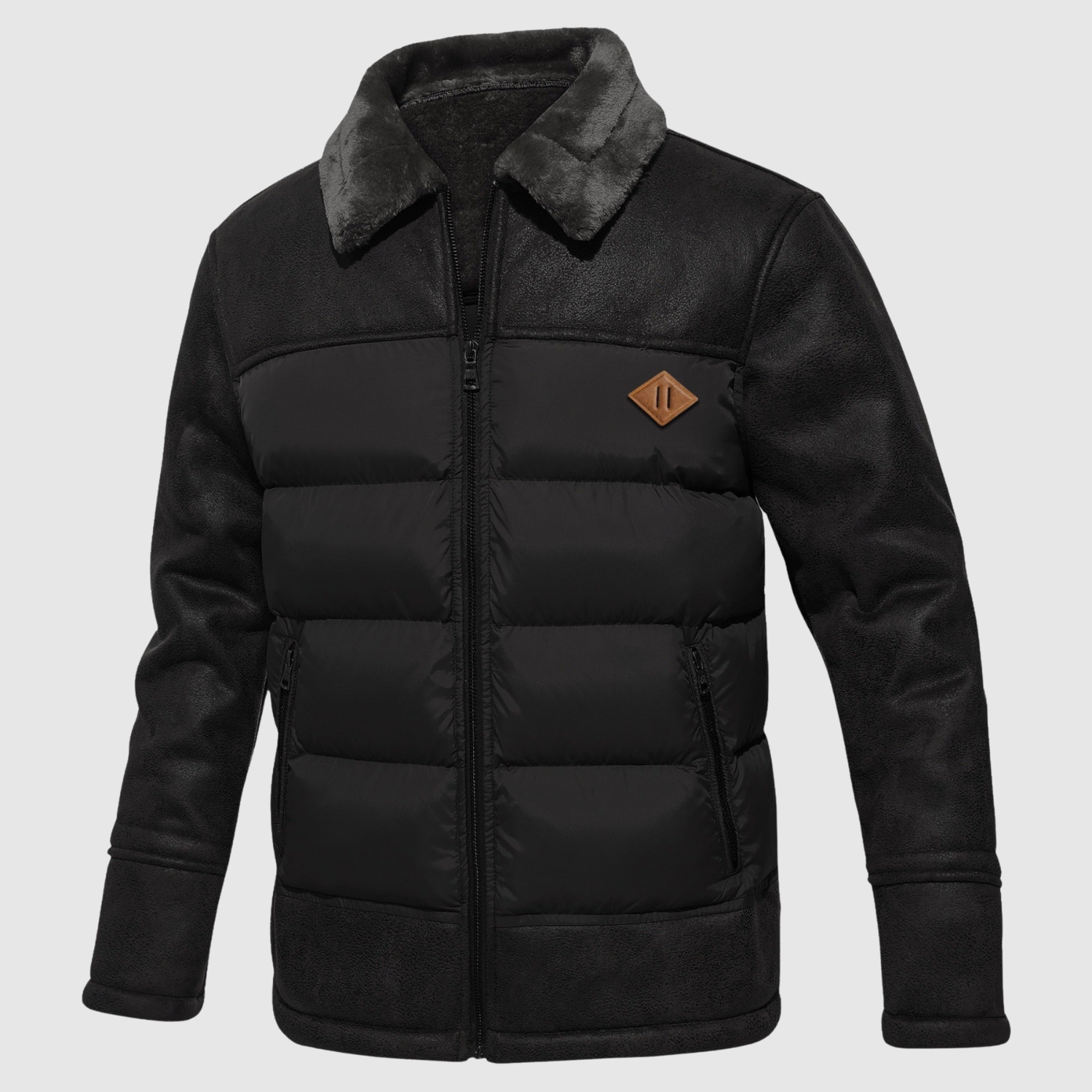 Dorian – Zateplené zimní sako s péřovým límcem