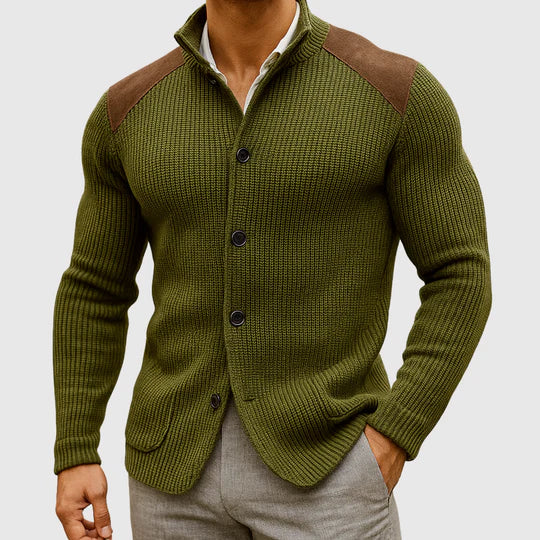 Šimon – Elegantní pletený kardigan s kontrastními rameny