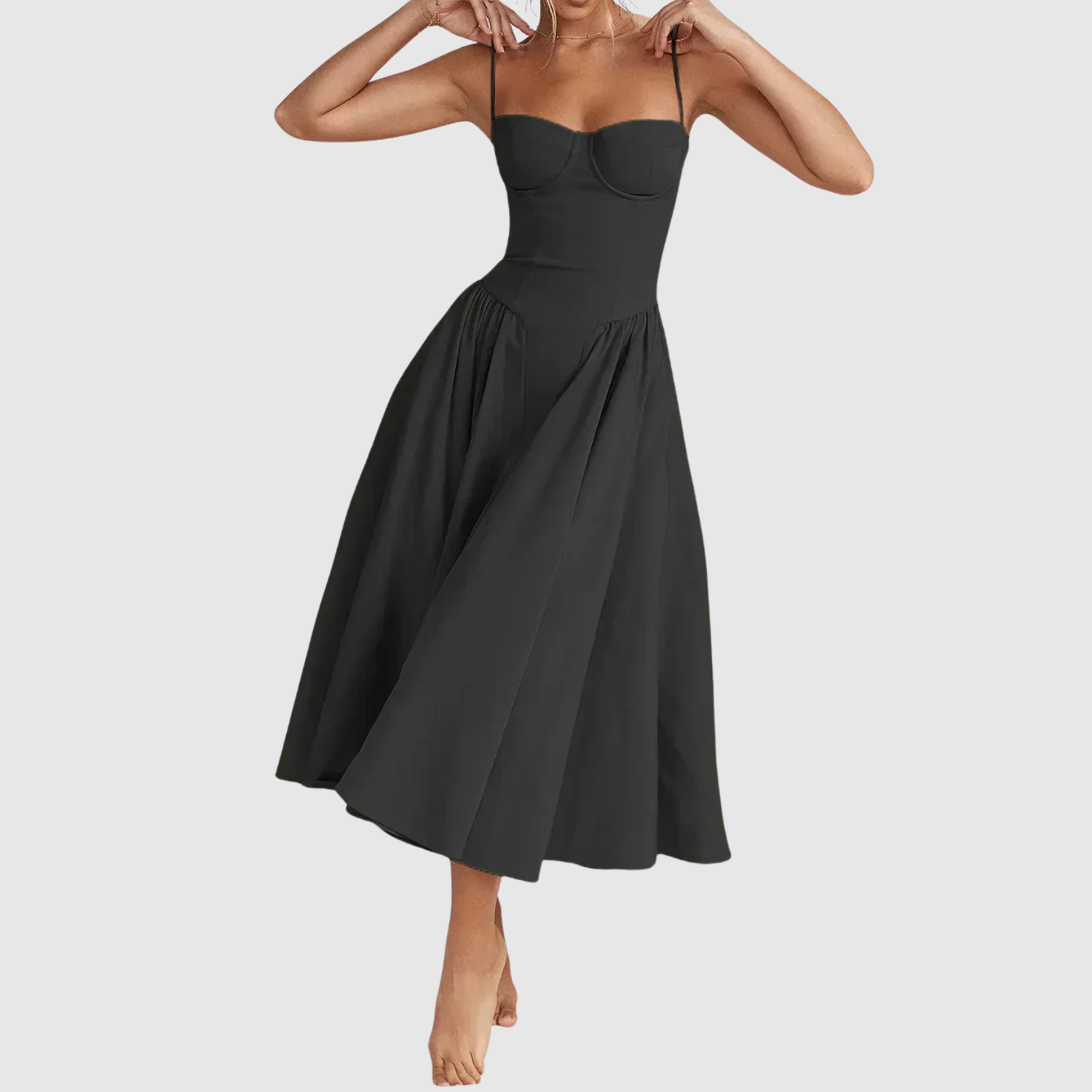 Eliška – Elegantní šaty s spadlými ramínky