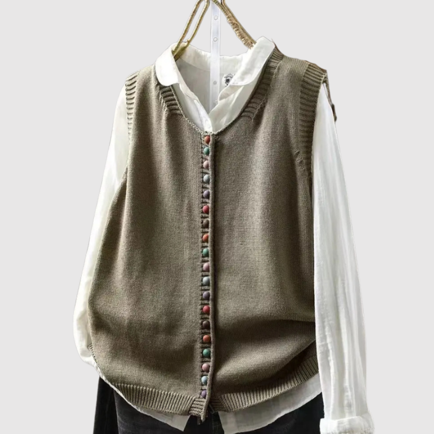 Nora - Boho kardigan s knoflíky a vintage detaily