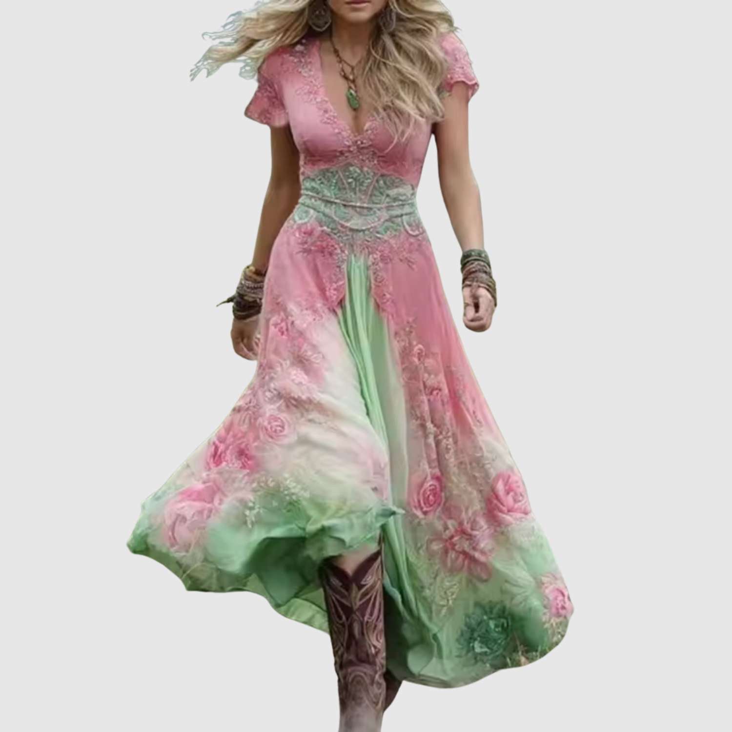 Eliška - Bohemian maxi šaty s výšivkou a lehkým textilem