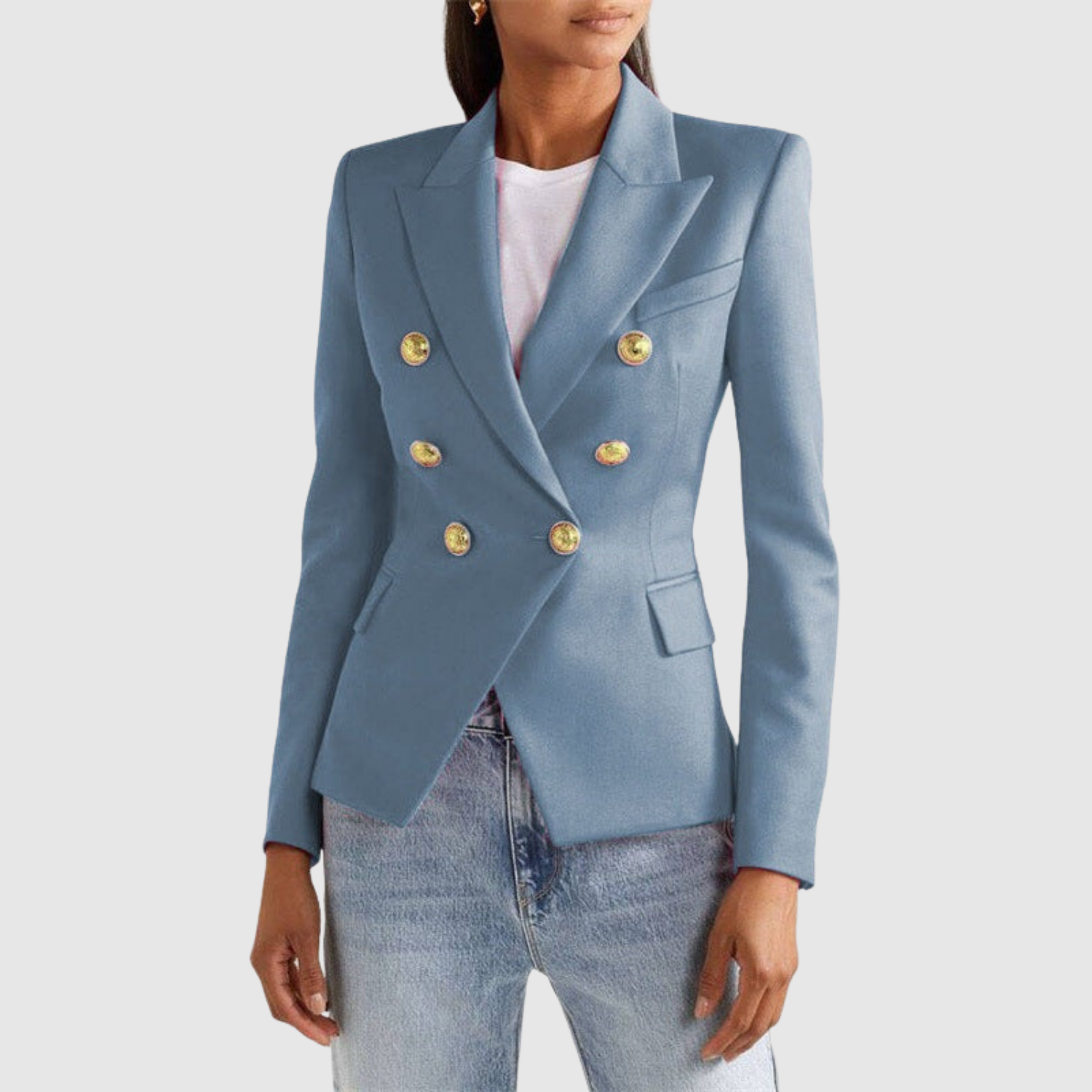 Silvie – Dvoubarevný sako se zlatými knoflíky