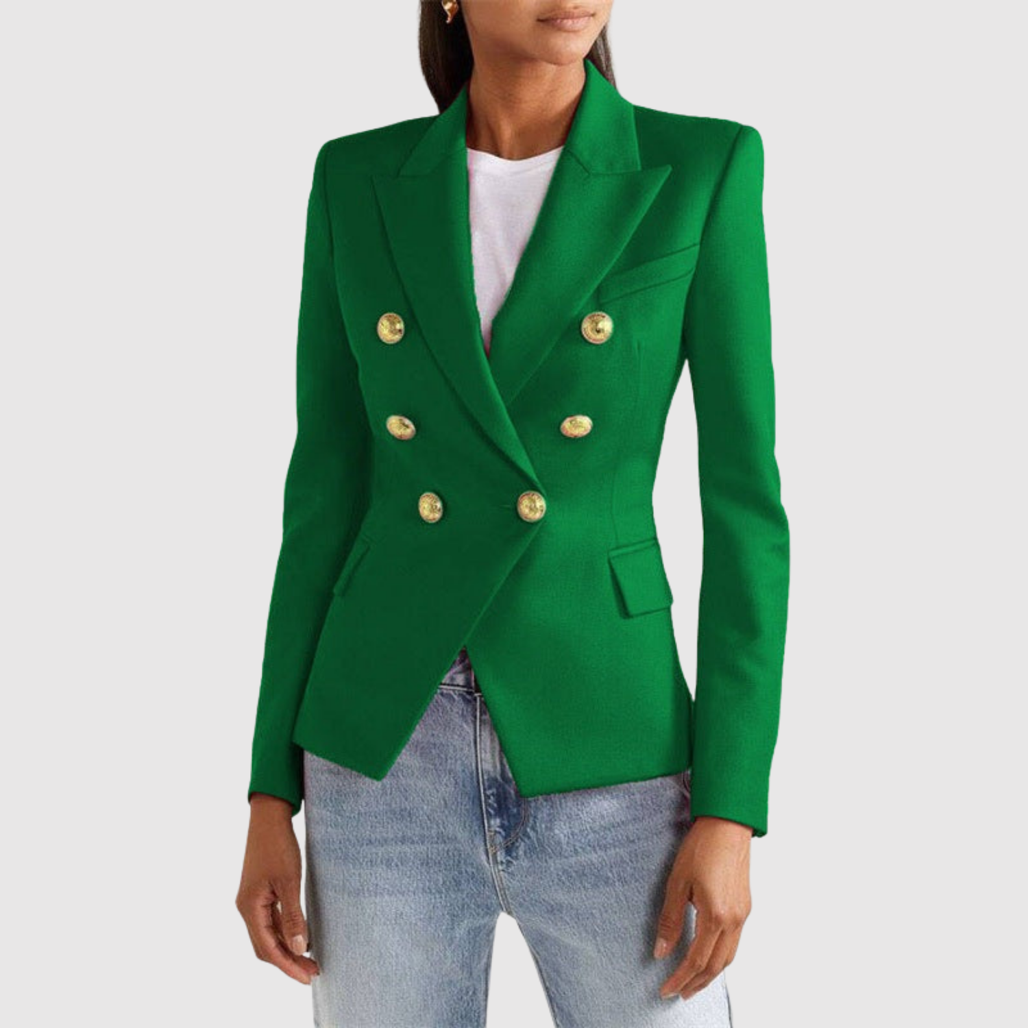 Silvie – Dvoubarevný sako se zlatými knoflíky