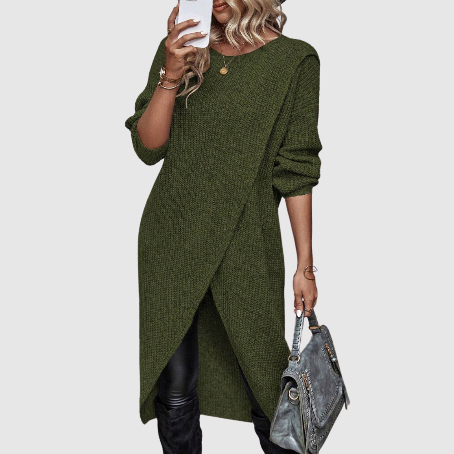 Nora – Elegantní asymetrická tunika s dlouhým rukávem