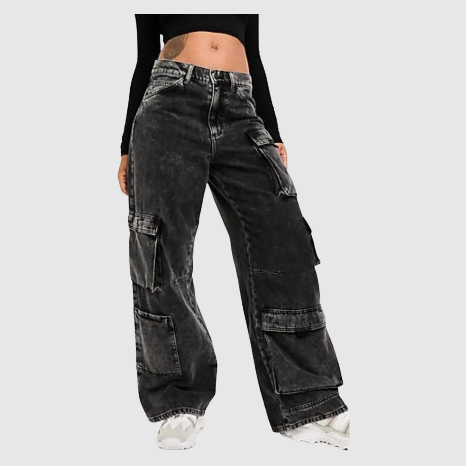 Kira – Kargo džíny s kapsami a volným střihem