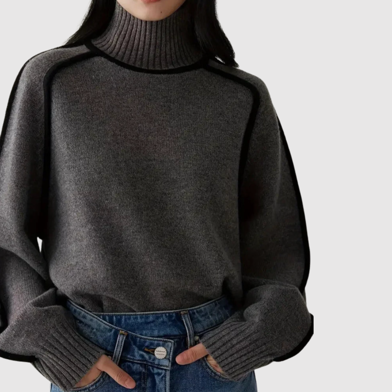 Nora – Elegantní svetr s kontrastními pruhy