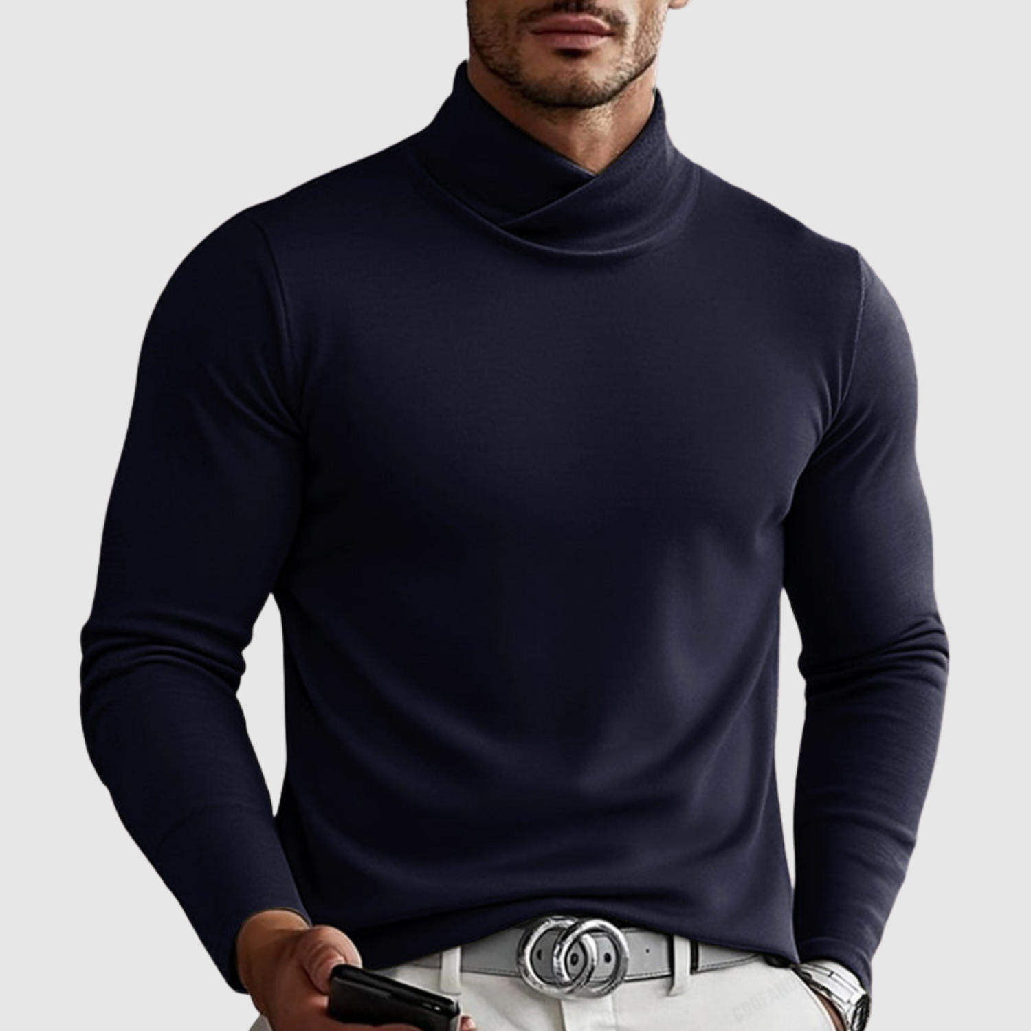 Adrian – Klasický pletený svetr s polo límcem