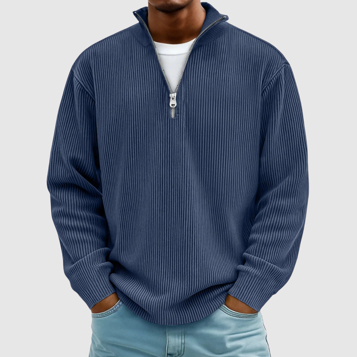 Daniel - Svetřík se zipem a semišovým efektem