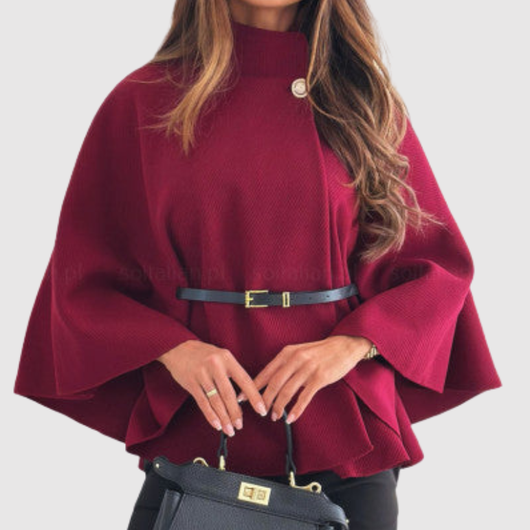 Silvie - Elegantní dámské pončo s páskem