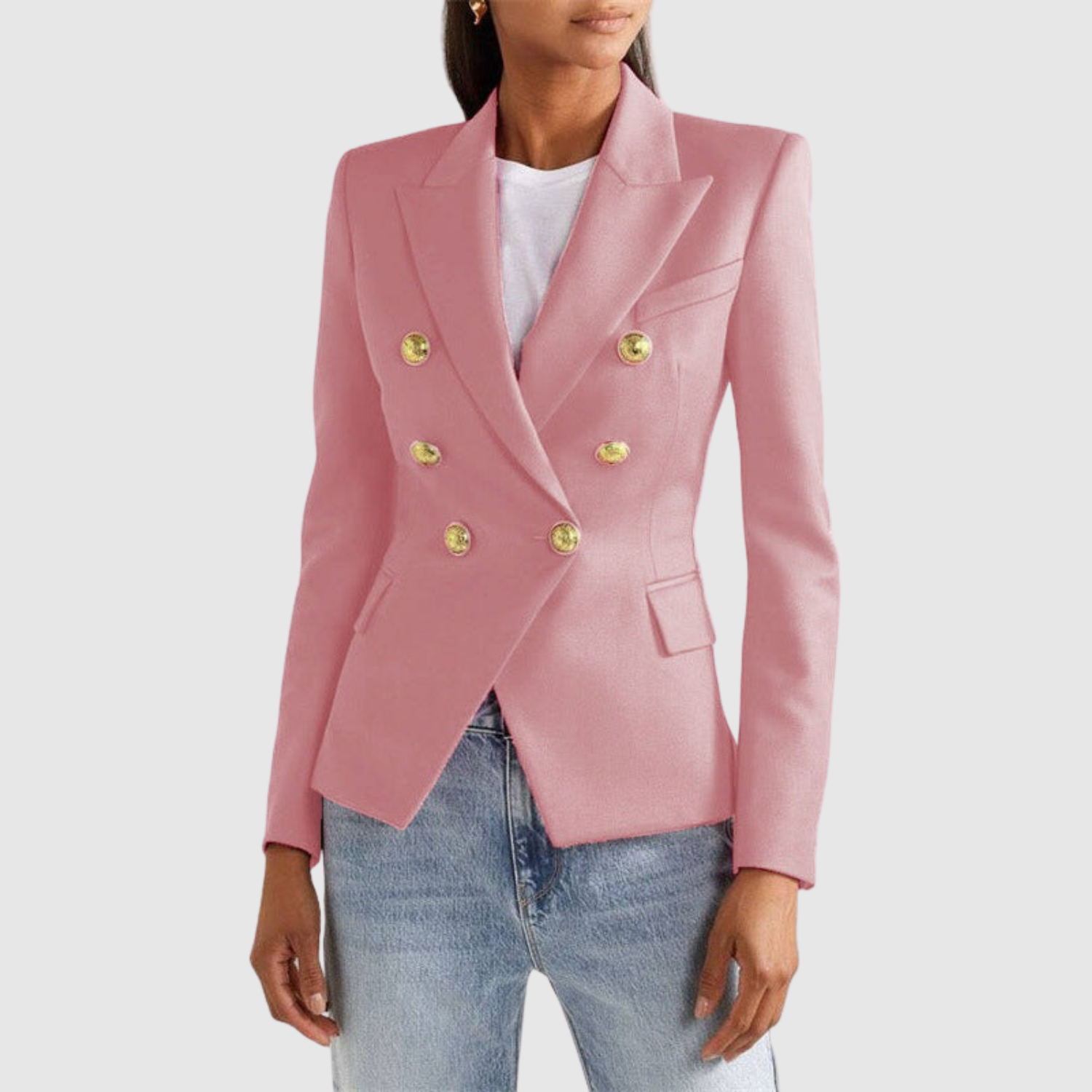 Silvie – Dvoubarevný sako se zlatými knoflíky
