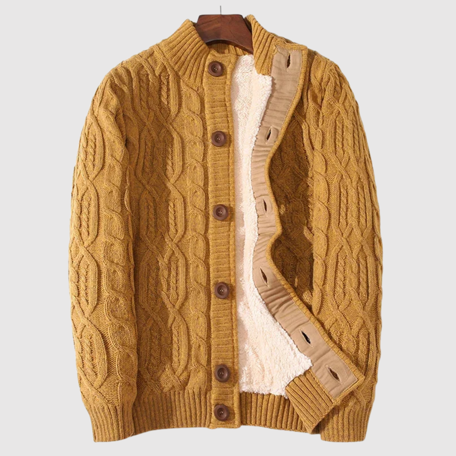 Šimon – Pletený kardigan s knoflíky a podšívkou