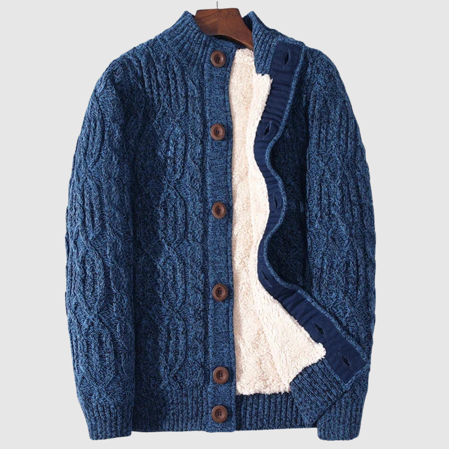 Šimon – Pletený kardigan s knoflíky a podšívkou