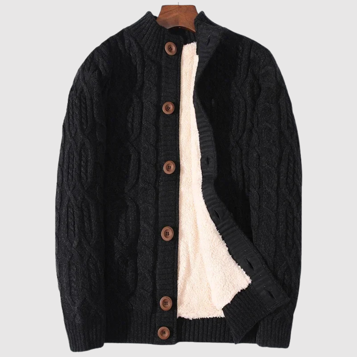 Šimon – Pletený kardigan s knoflíky a podšívkou