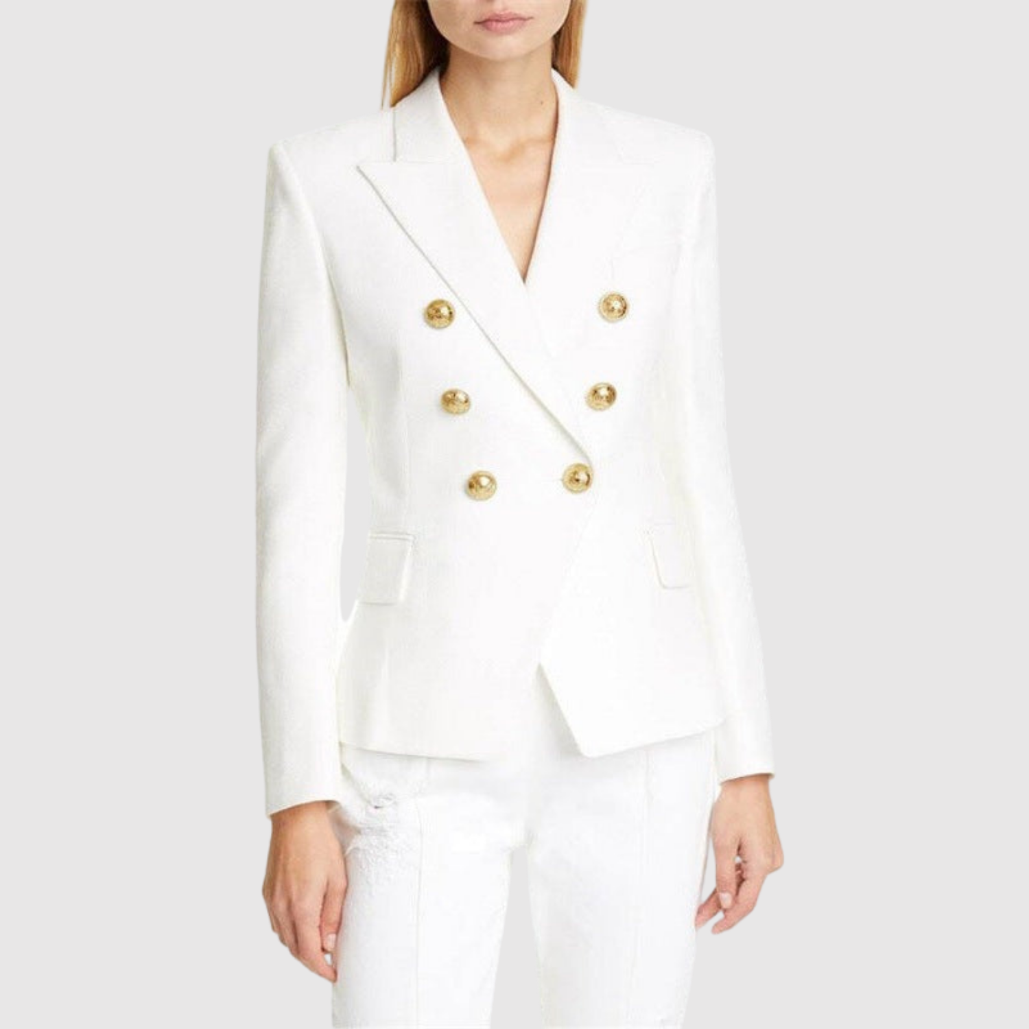 Silvie – Dvoubarevný sako se zlatými knoflíky