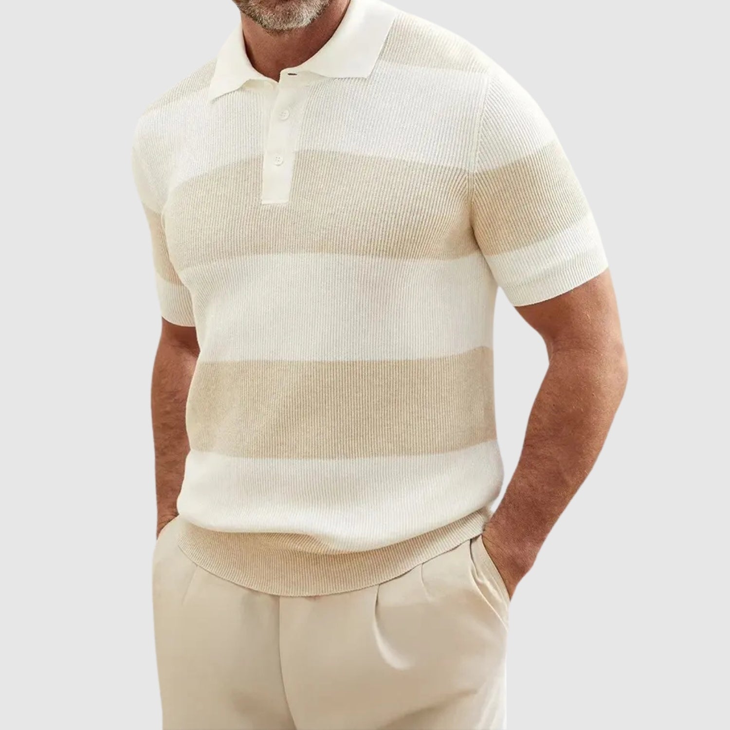 Adrian – Rybí pletené polo s pruhy