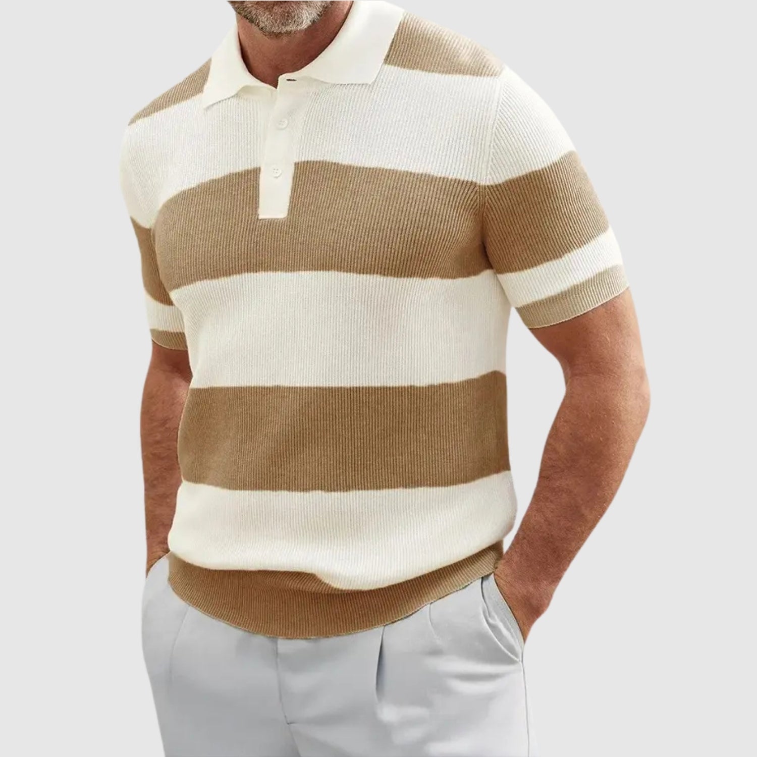 Adrian – Rybí pletené polo s pruhy