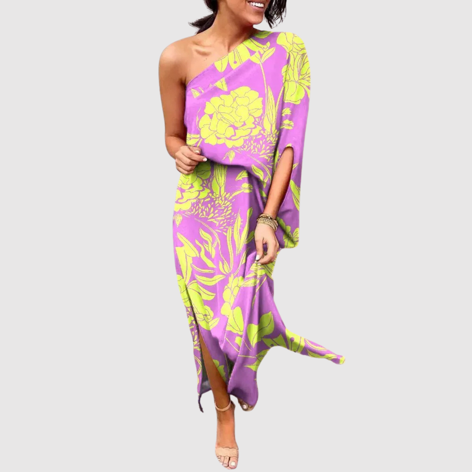 Eliška – Šaty s asymetrickým střihem a květinovým vzorem