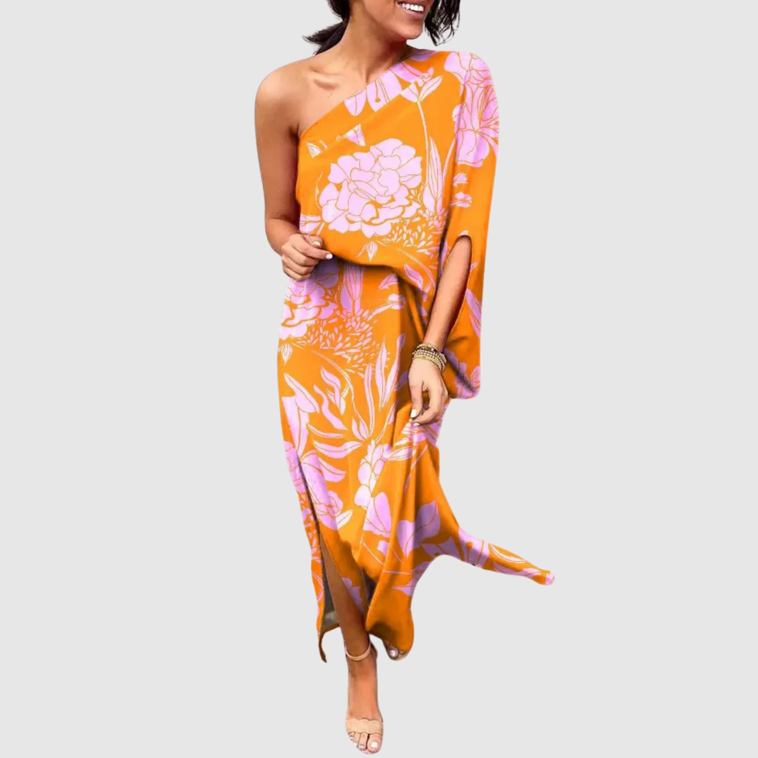 Eliška – Šaty s asymetrickým střihem a květinovým vzorem