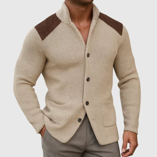 Šimon – Elegantní pletený kardigan s kontrastními rameny