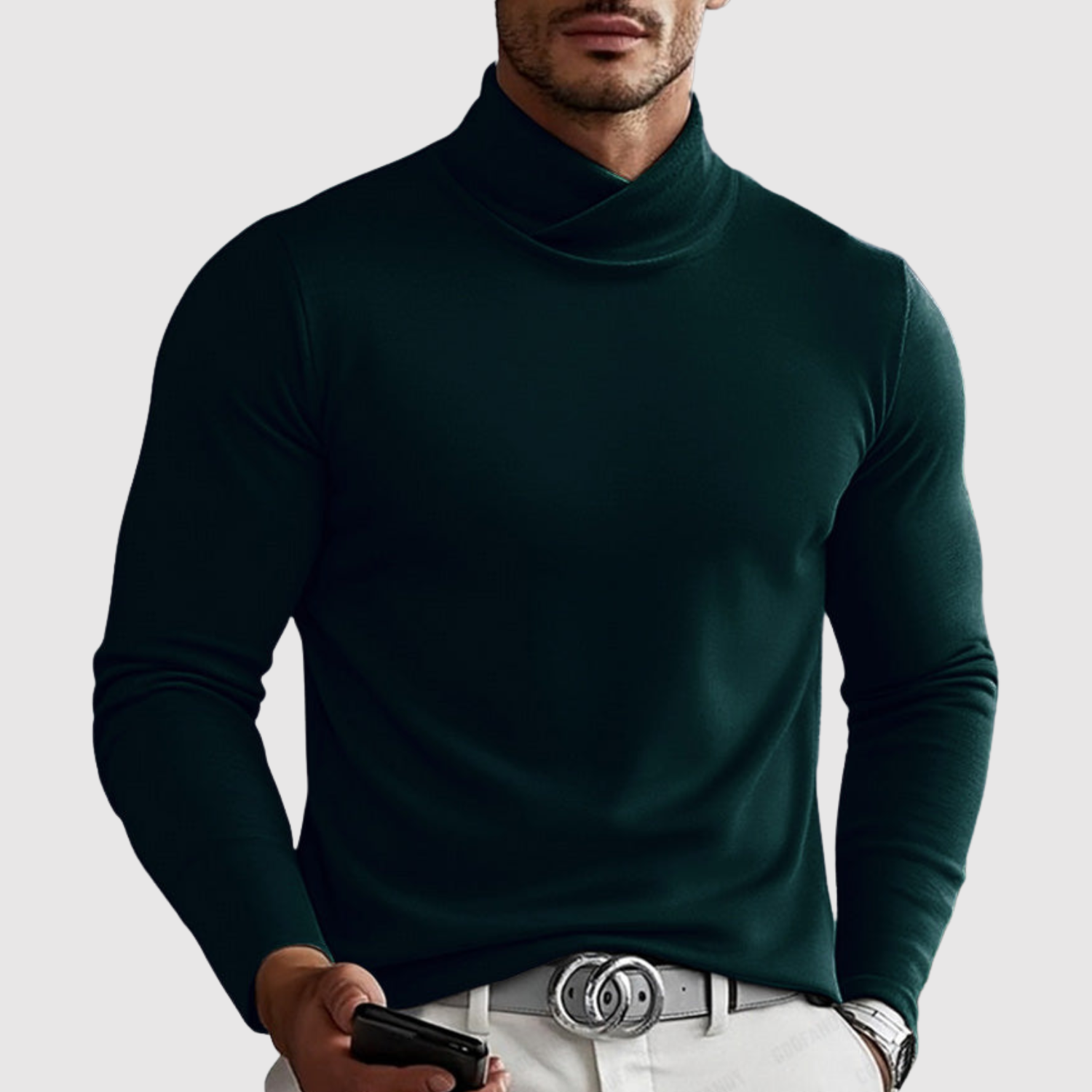 Adrian – Klasický pletený svetr s polo límcem