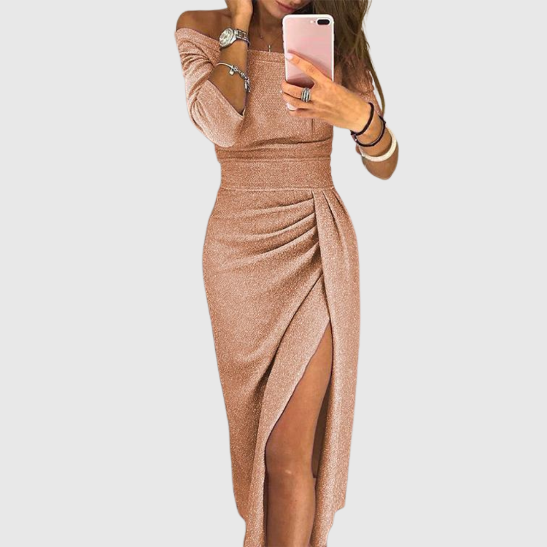 Eliška - Elegantní šaty s vysokým rozparkem