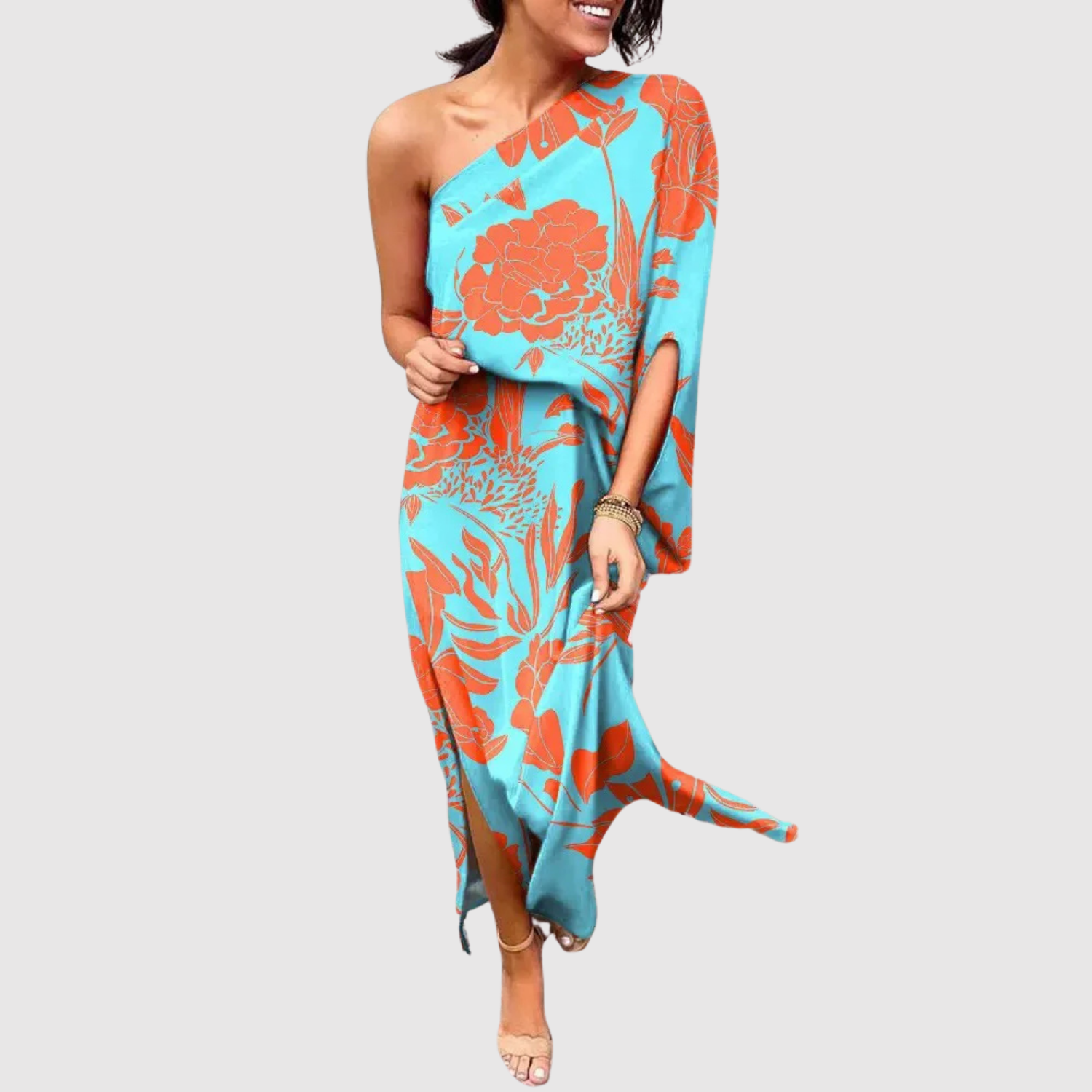 Eliška – Šaty s asymetrickým střihem a květinovým vzorem