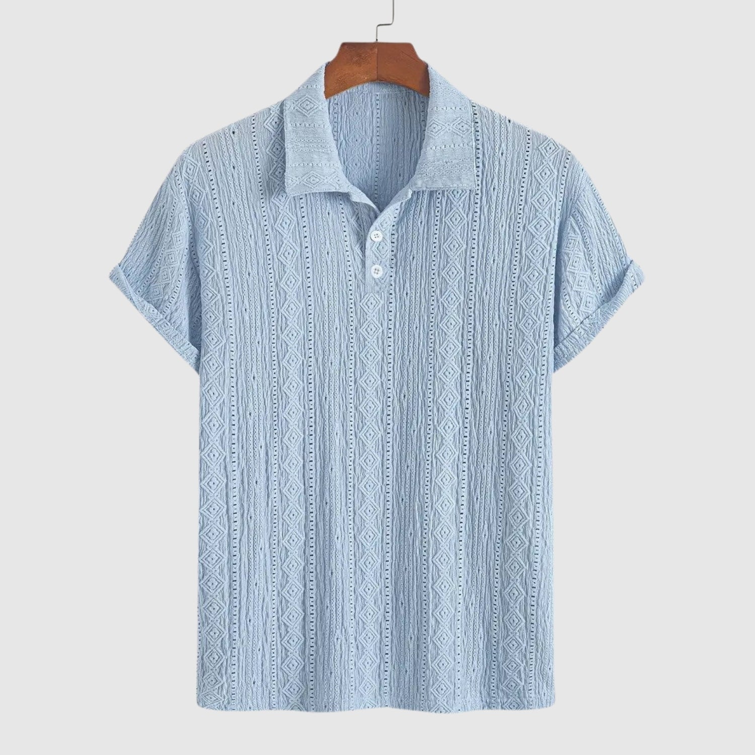 Adrian – Jemně pletené polo s texturovaným designem