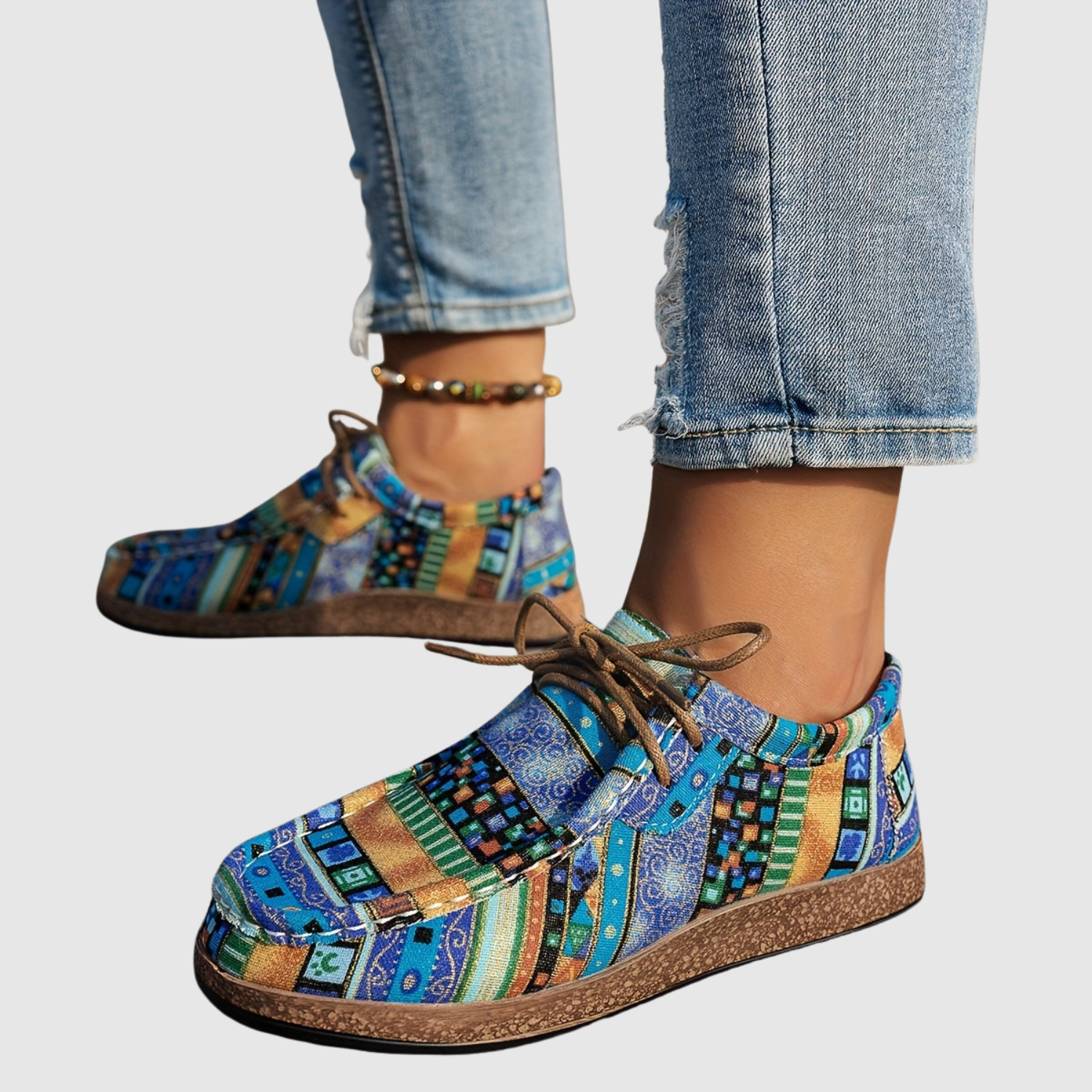 Rita - Boho dámské boty s květinovým vzorem