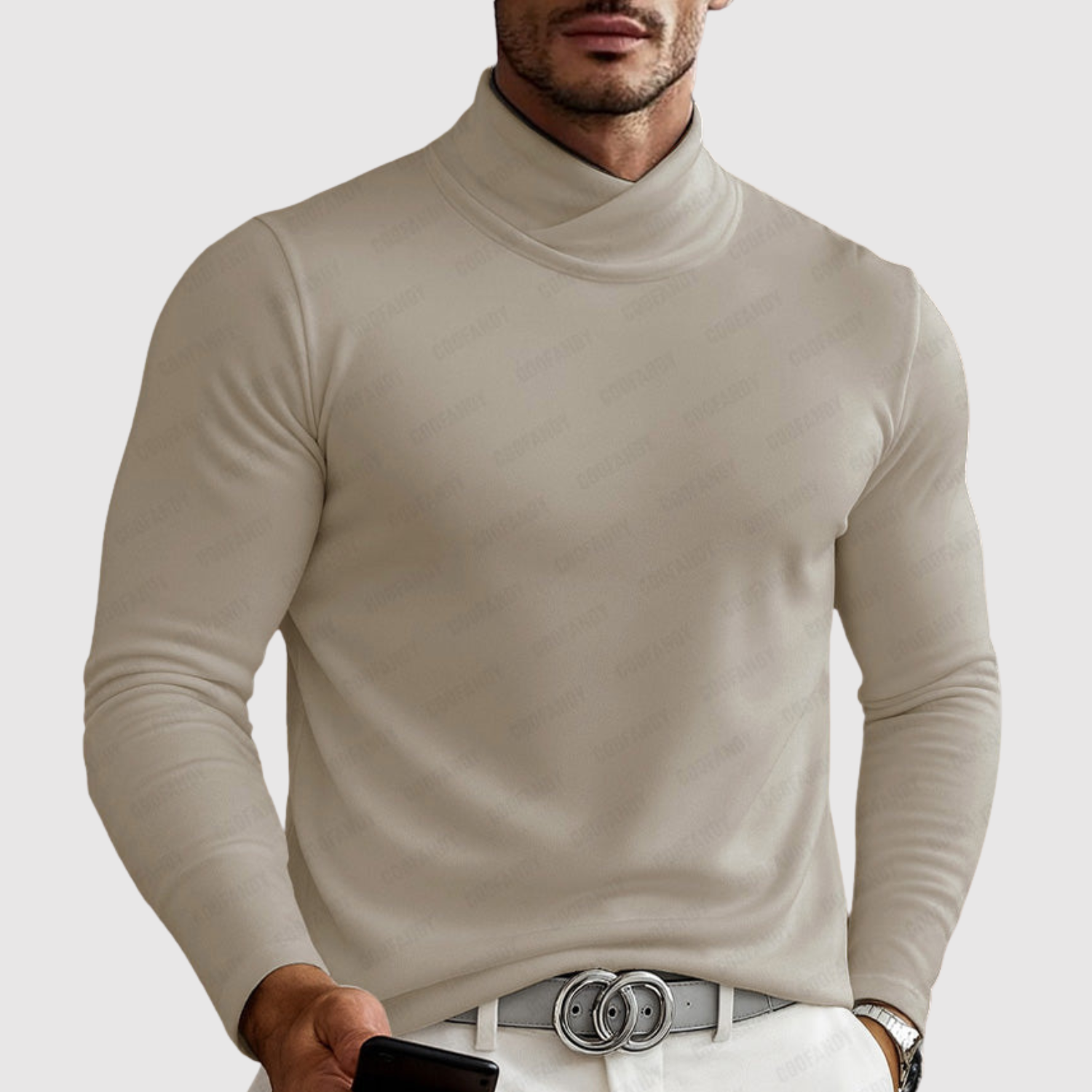 Adrian – Klasický pletený svetr s polo límcem