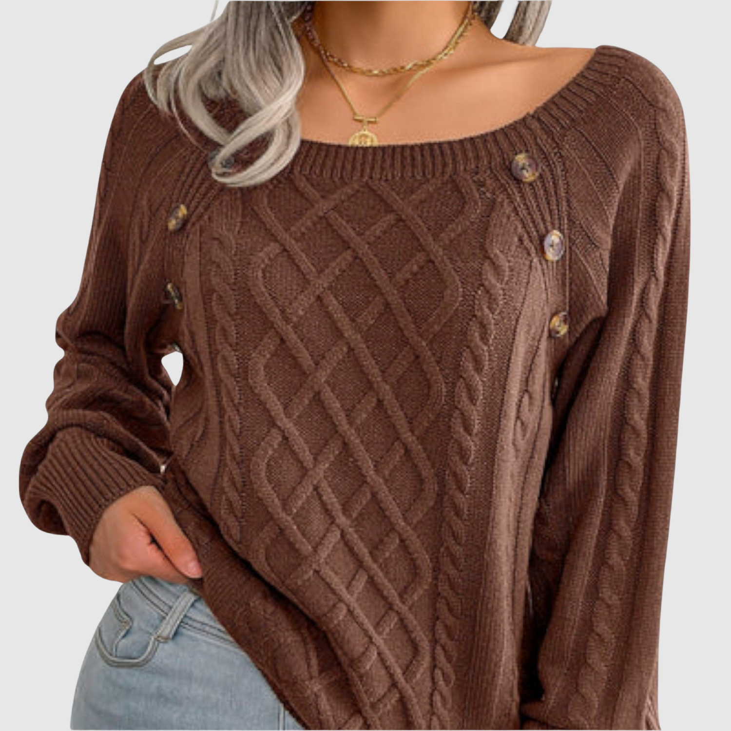 Nora – Pulovr s dekorativními knoflíky