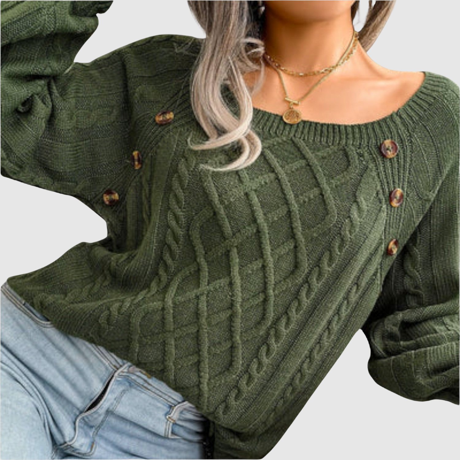 Nora – Pulovr s dekorativními knoflíky