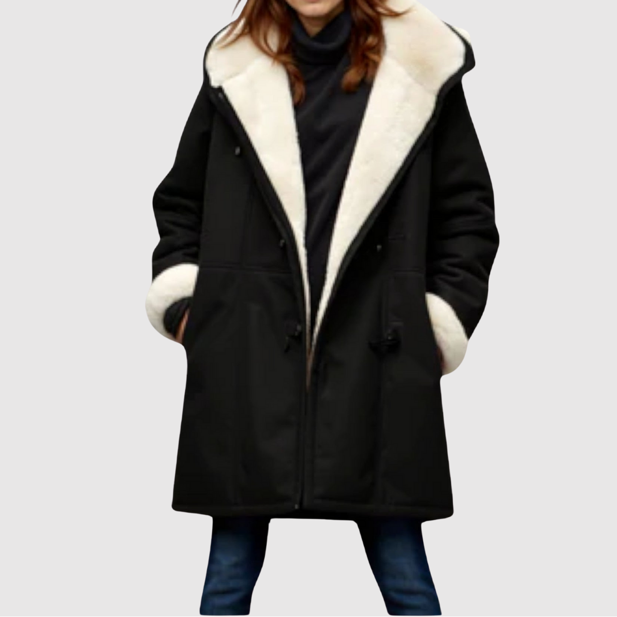 Jelena – Oversize zimní bunda s kontrastním límcem