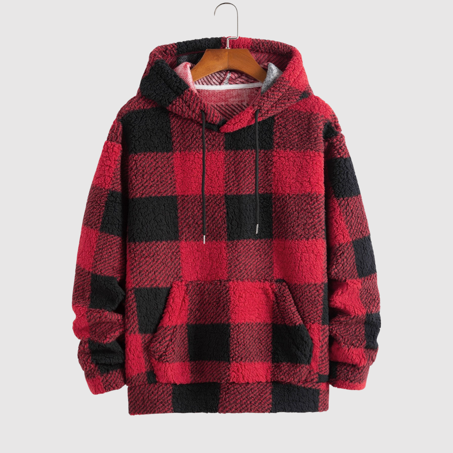 Daniel – Károvaná mikina z teddy fleece