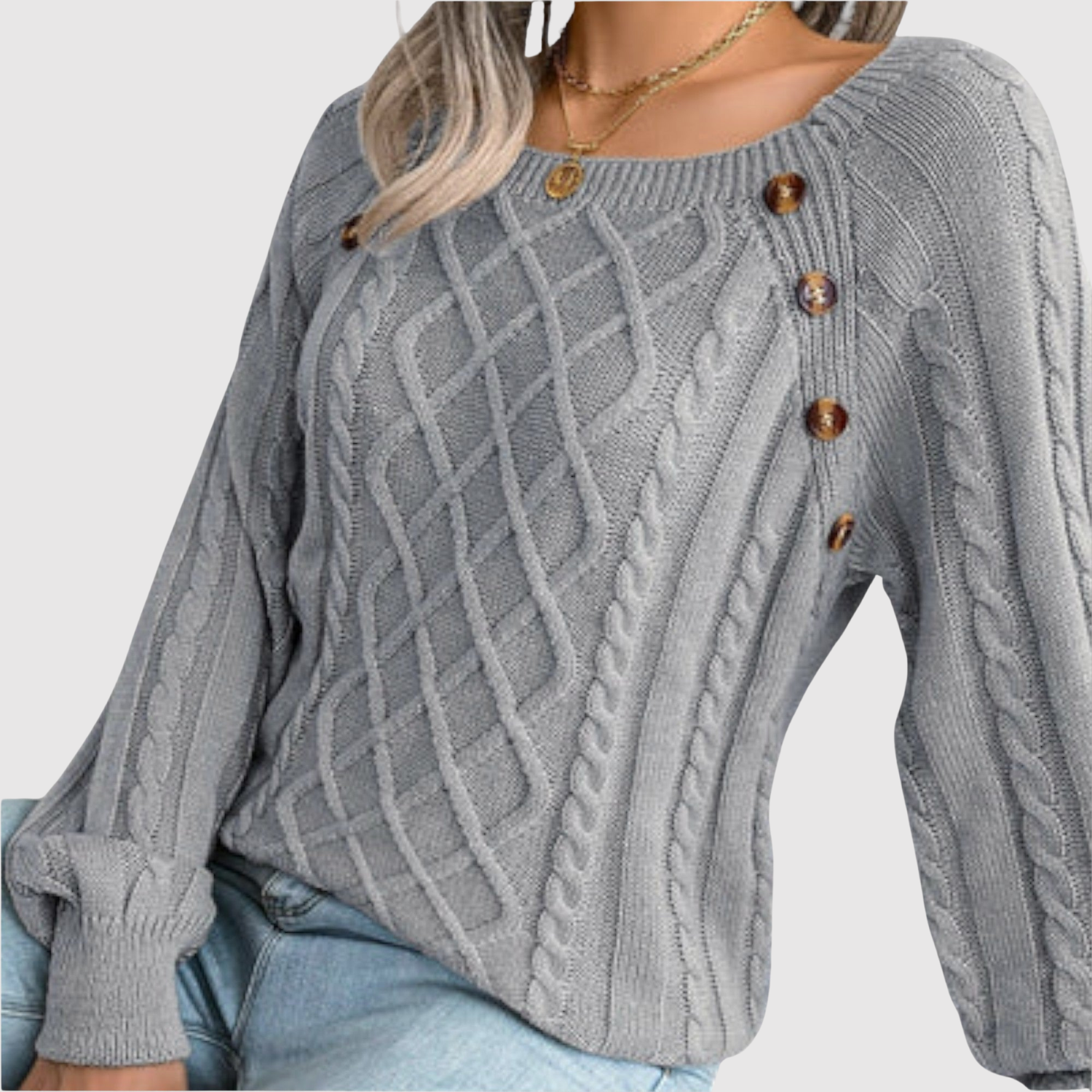 Nora – Pulovr s dekorativními knoflíky
