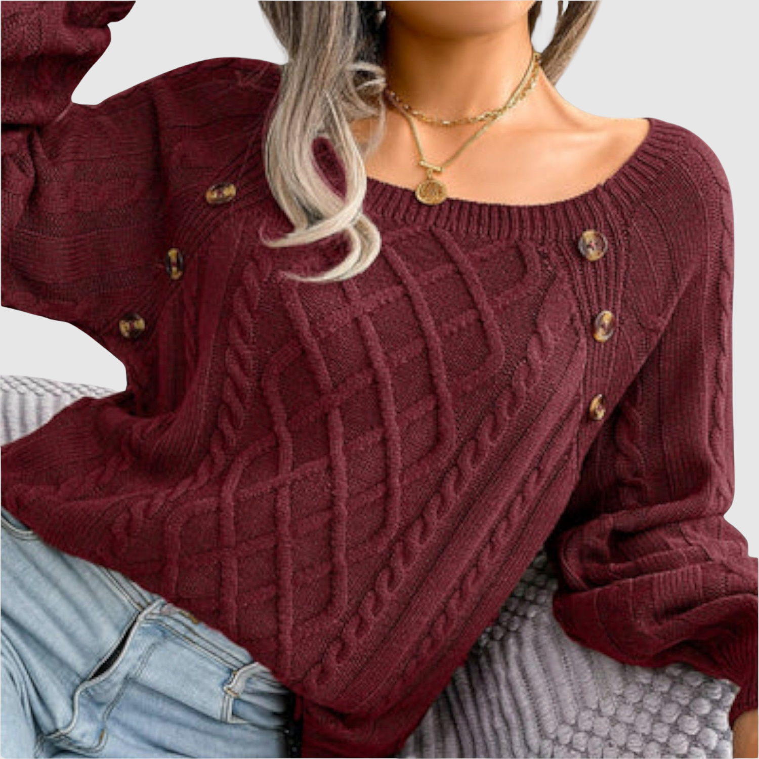 Nora – Pulovr s dekorativními knoflíky