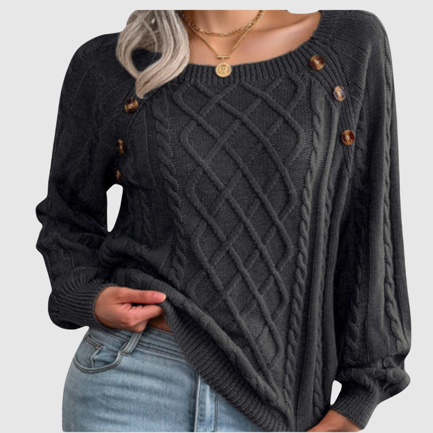 Nora – Pulovr s dekorativními knoflíky