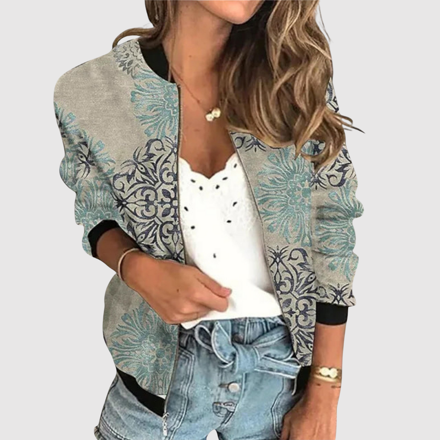 Silvie – Bomber jacket s potiskem a flitry