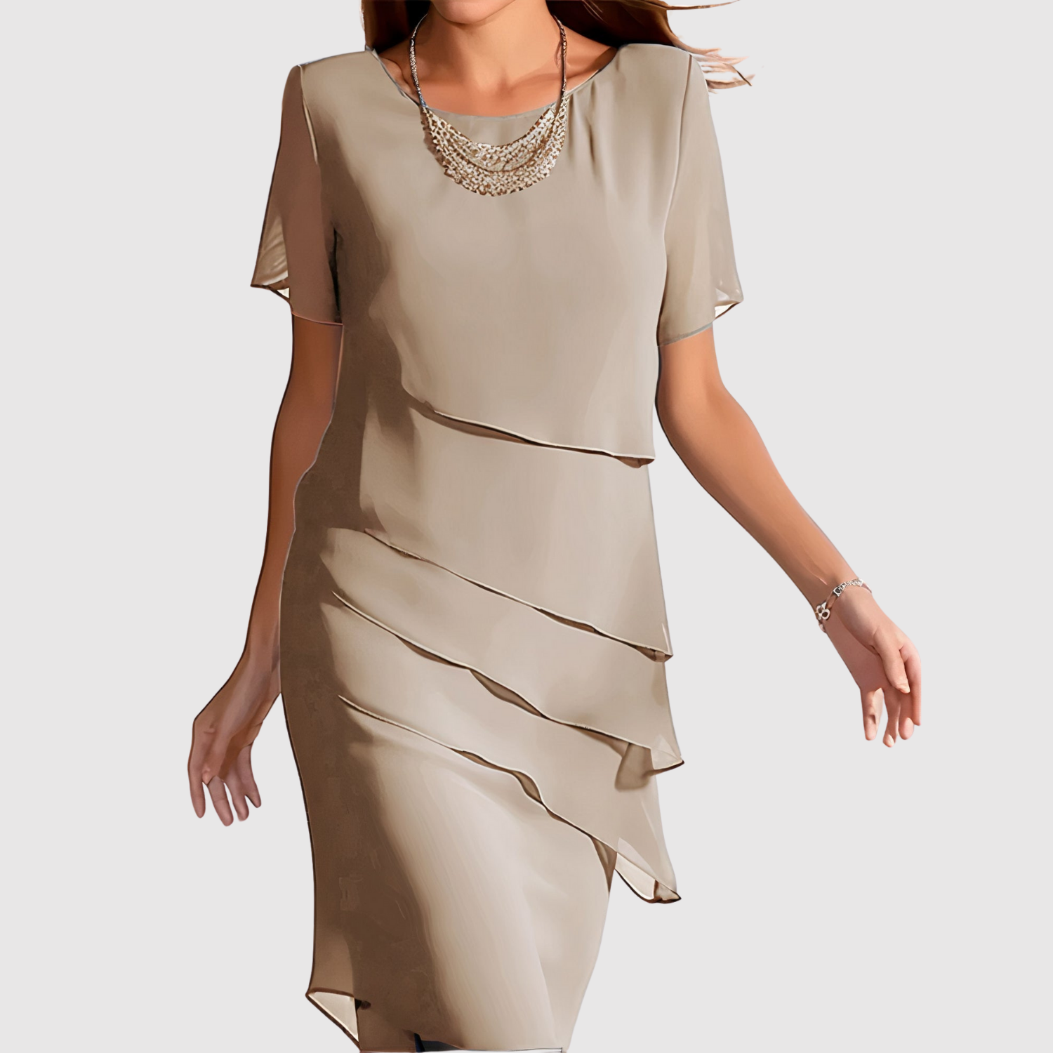 Eliška – Elegantní šaty s vrstveným designem