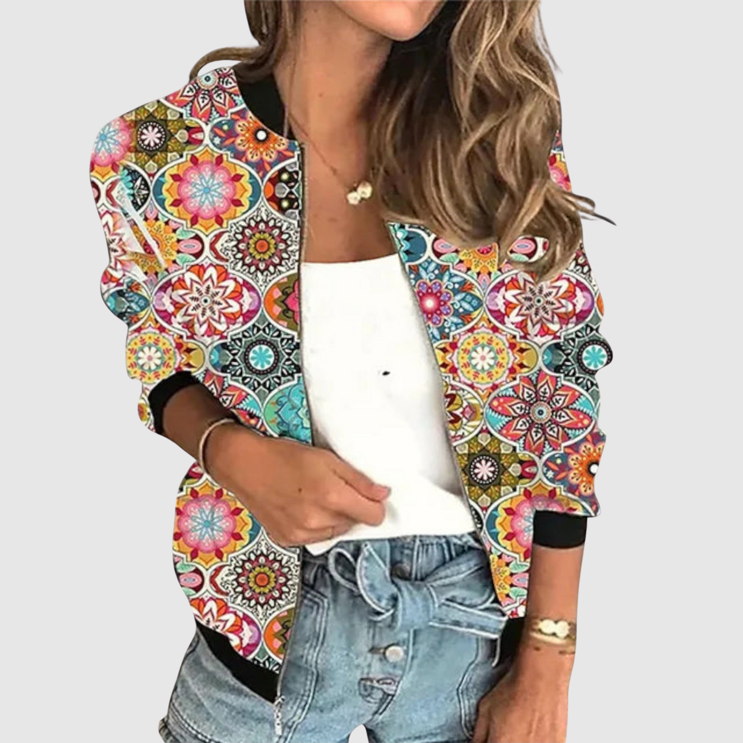 Silvie – Bomber jacket s potiskem a flitry