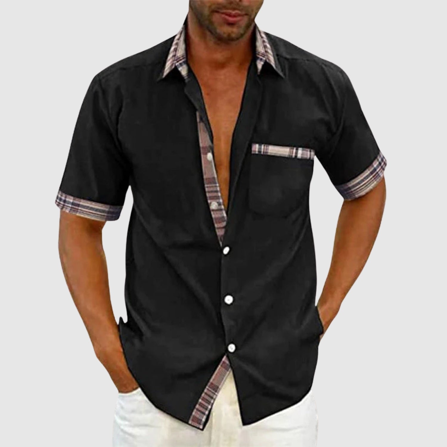 Adrian – Krátký rukáv casual košile