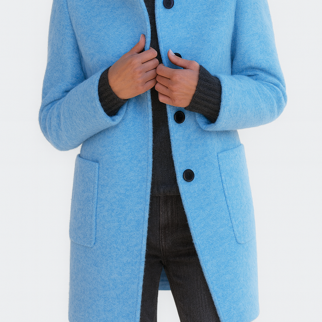 LIDIA | Vlněný kabát s vysokým límcem