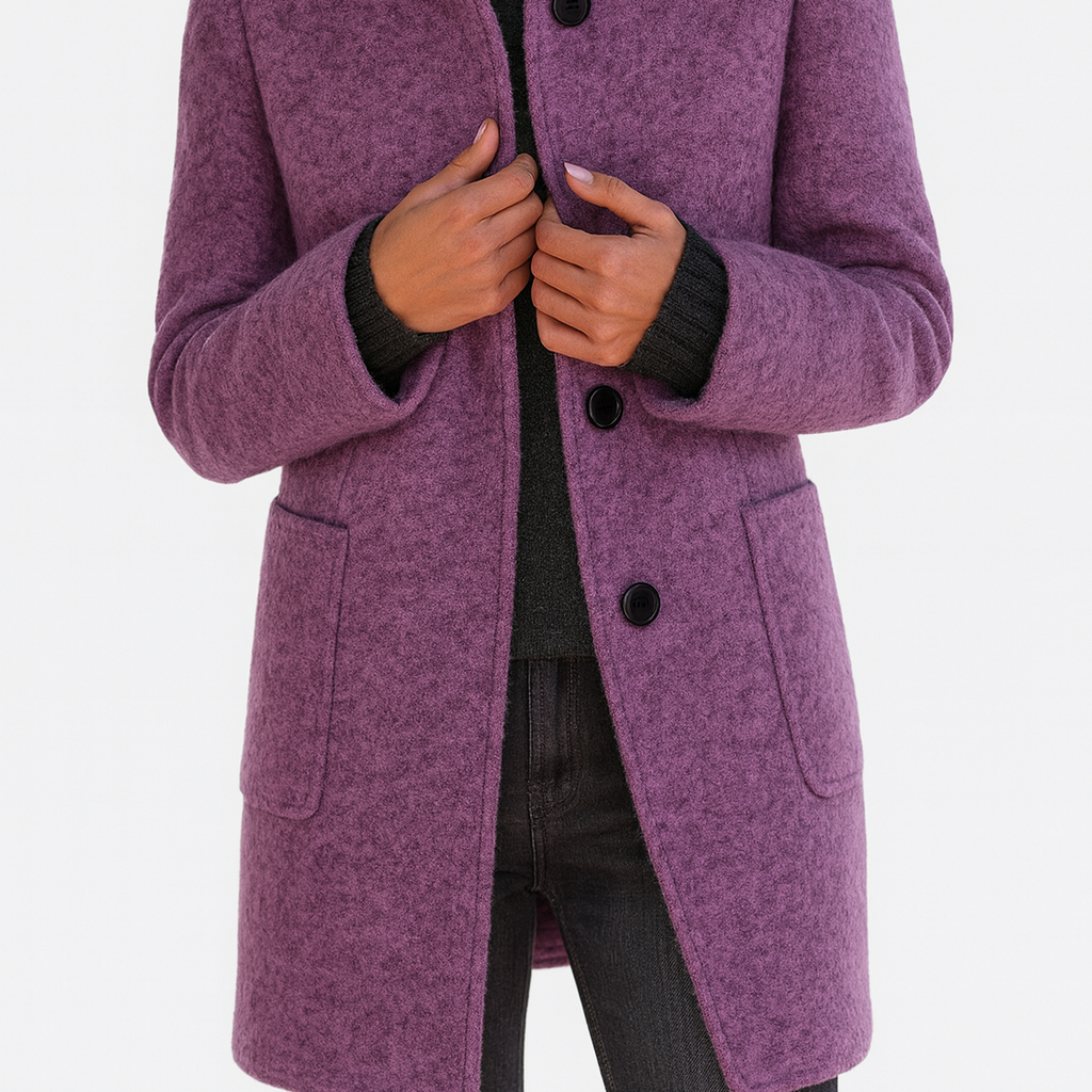 LIDIA | Vlněný kabát s vysokým límcem