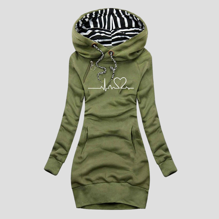 Lucie | Šaty-svetr s motivem srdečního tepuu