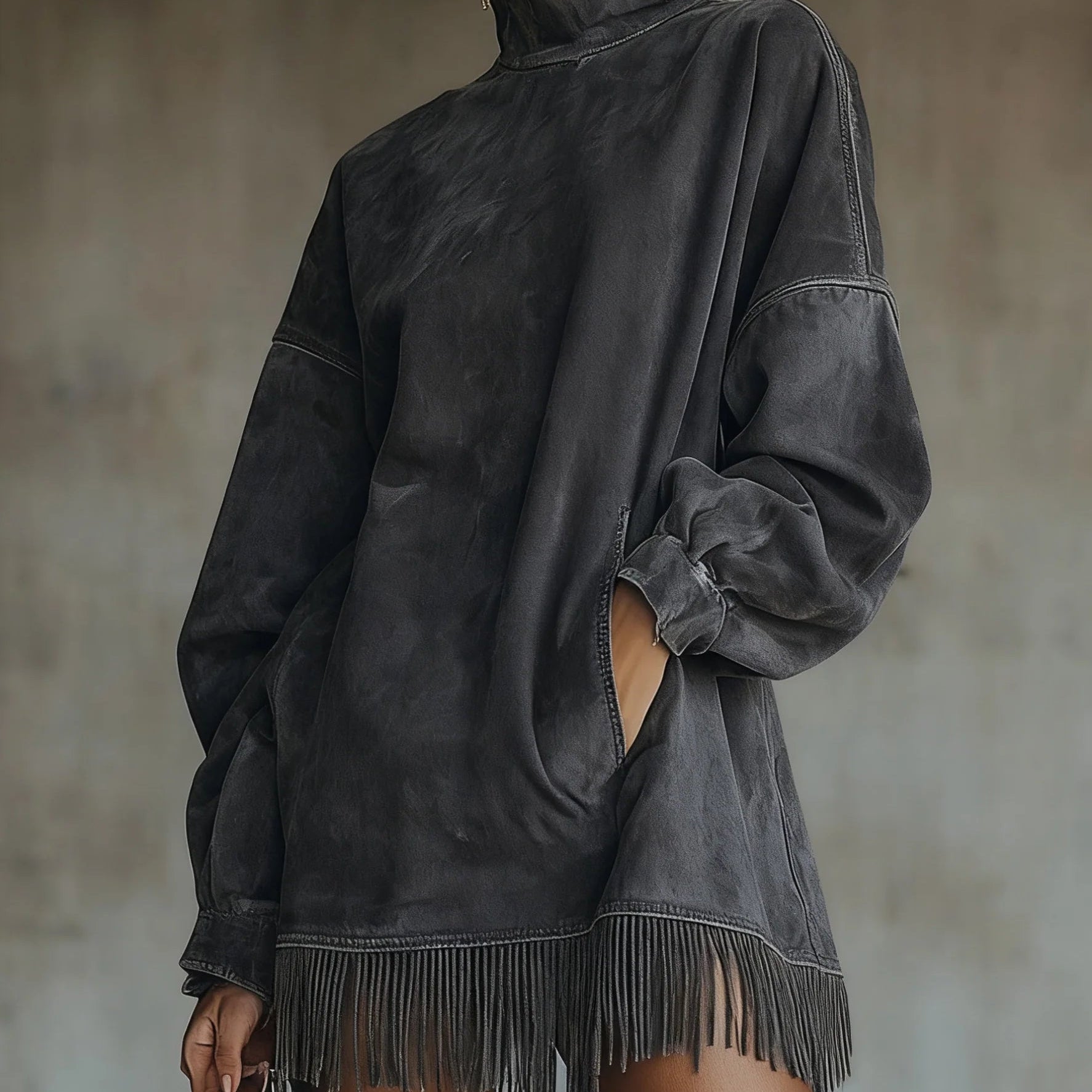 Sabrina | Pohodlné Suede Fringe Šaty